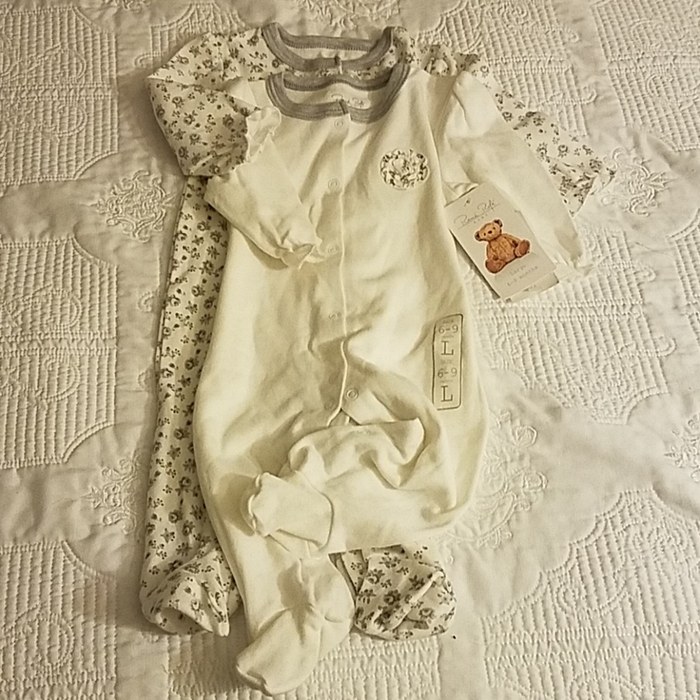2pk baby footed pajamas